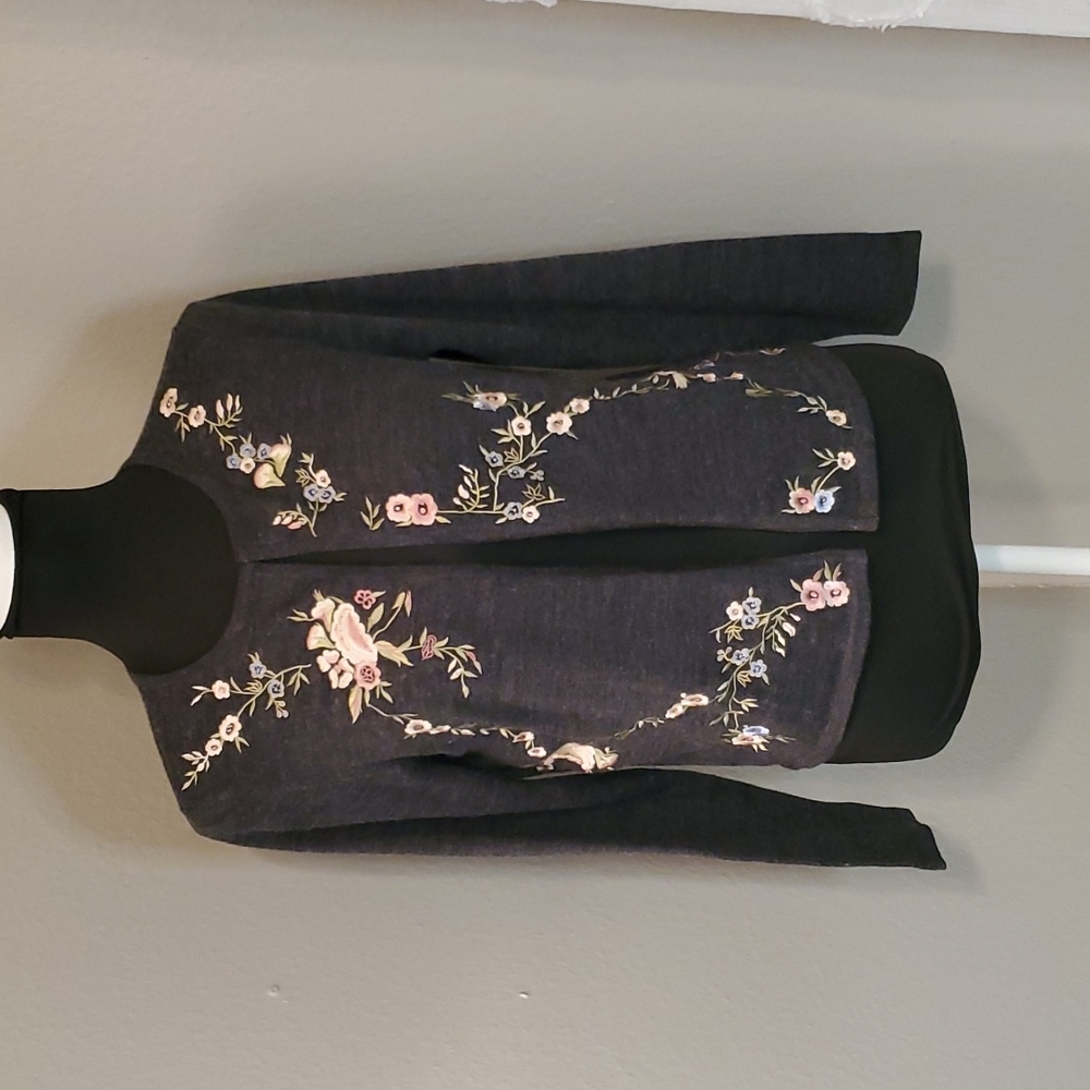 Embroidered Sweater by Lennie for Nina Leonard.